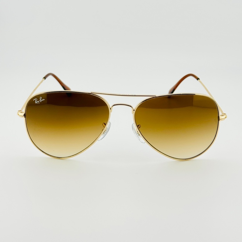 Ray-Ban Aviator Sunglasses RB3025 Gold Frame Gradient Brown Lenses 58mm UNISEX! - Picture 7 of 16